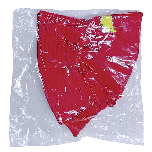 Reversible Masters Print Bucket Hat Sun Protective Cotton Fisherman Cap Red OS - Picture 8 of 15